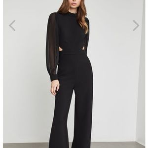 BCBGMAXAZRIA's Cut Out Jumpsuit in Black, Size Snall, wide-leg jumpsuit